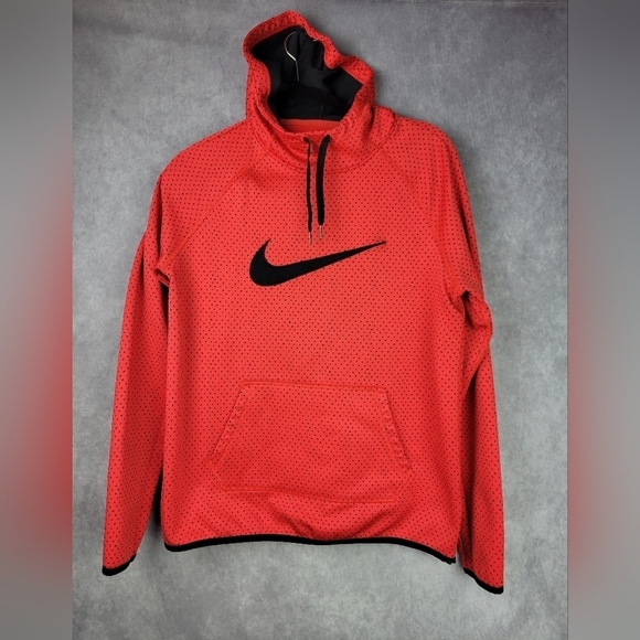 NIKE THERMA-FIT SWOOSH PULLOVER HOODIE RED WOMEN'S SIZE M - Picture 1 of 9